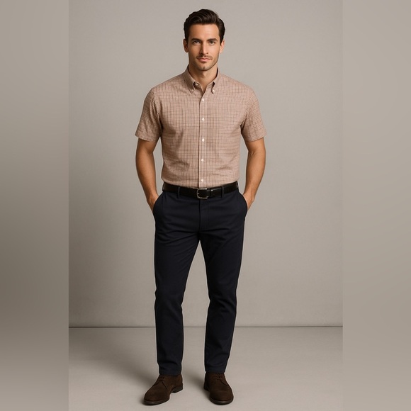 🔴⚪ Dockers Men's Checkered Long Sleeve Button-Down Shirt - White & Red 🔴⚪ - Picture 11 of 11